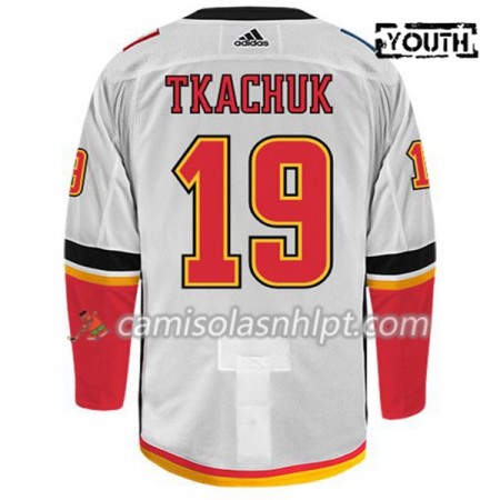 Camisola Calgary Flames MATTHEW TKACHUK 19 Adidas Branco Authentic - Criança
